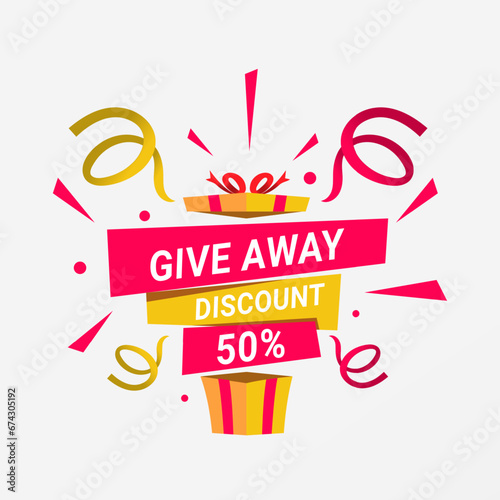 Vector giveaway banner template design for social media post vector template illustration design.