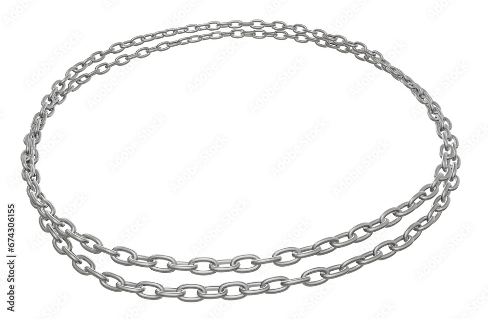 A 3D-rendered circular frame intricately crafted from metal chains, available in PNG format with a transparent background. A 3D-rendered circular frame intricately crafted from metal chains, available in PNG format with a transparent background.