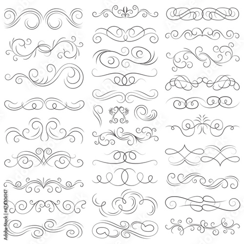 Vector graphic elements for design vector elements. Swirl elements decorative illustration