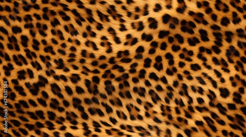 Cheetah fur seamless pattern. Repeated background of fluffy texture.
