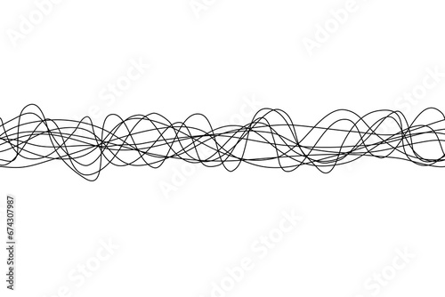 Hand-drawn lines. Abstract pattern wave simple seamless, smooth pattern, web design, greeting card, textile, flow lines background. wavy shape.Striped linear pattern. Music sound wave. Vector illu