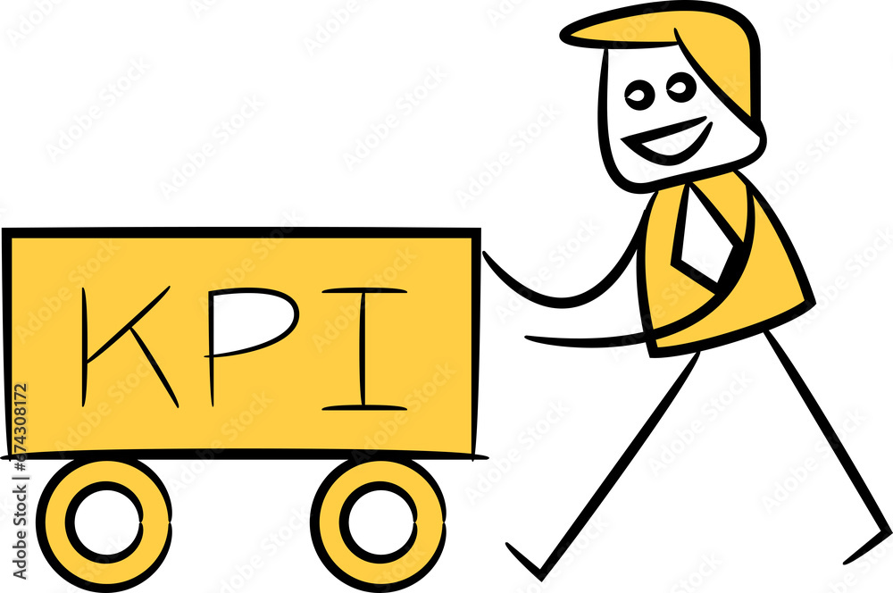 Doodle Businessman and KPI signage
