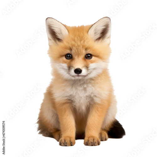baby fox isolated on transparent background,transparency 