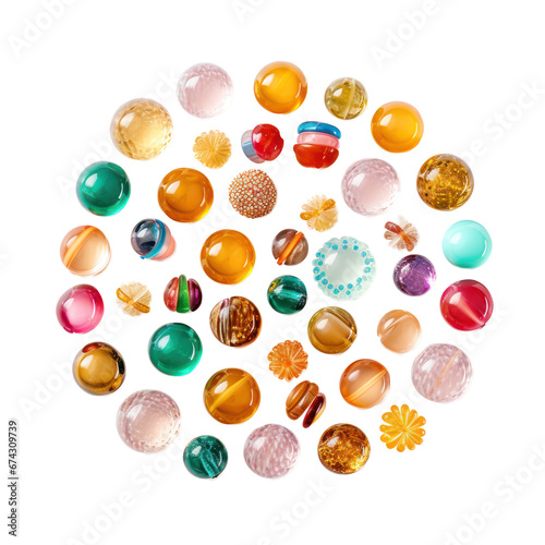 beads isolated on transparent background,transparency 