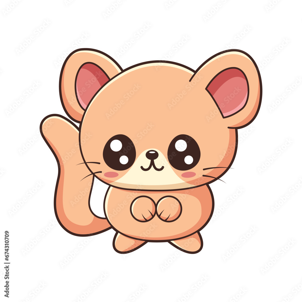 Cute Mouse Character Design Illustration