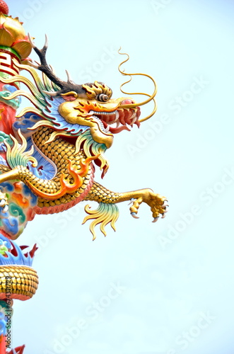 Dragon is special animal from chinese's belief. We alway found dragon statue in the temple in Thailand.