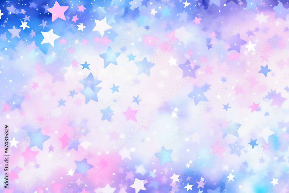 キラキラ光る星の水彩の背景テクスチャ