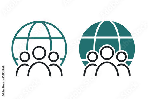 People with network icon. Illustration vector