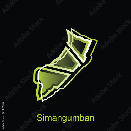 Map City of Simangumban illustration design, World Map International vector template, suitable for your company © Zubet