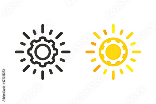Bright gear icon. Illustration vector