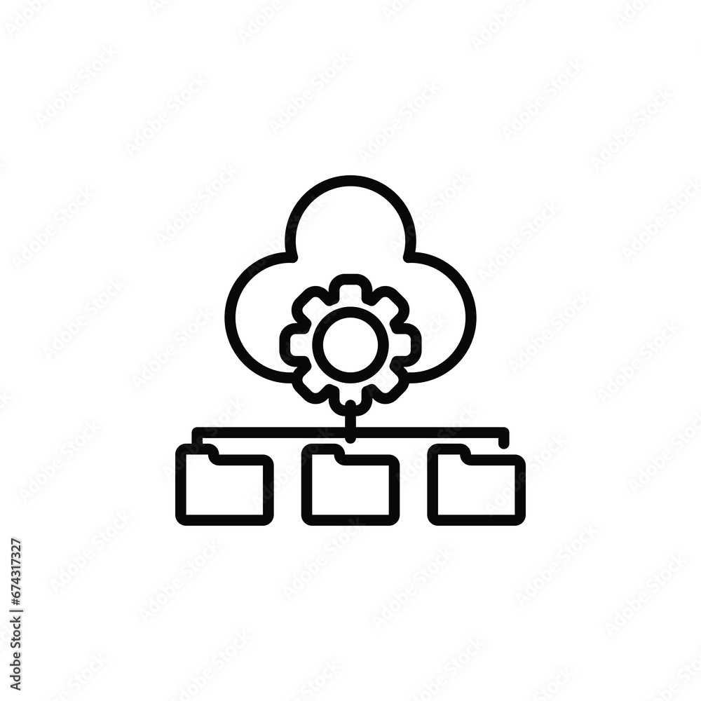 Cloud folder outline icon. Vector illustration. The isolated icon suits the web, infographics, interfaces, and apps. Cloud folder outline icon. Vector illustration. The isolated icon suits the web, infographics, interfaces, and apps.