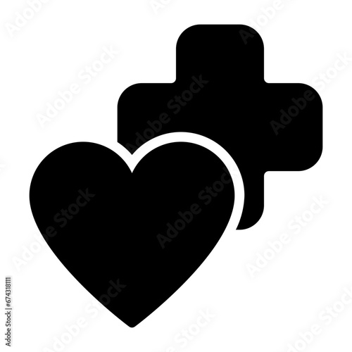 heart icon, glyph icon style