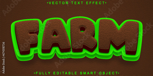 Cartoon Farm Vector Fully Editable Smart Object Text Effect