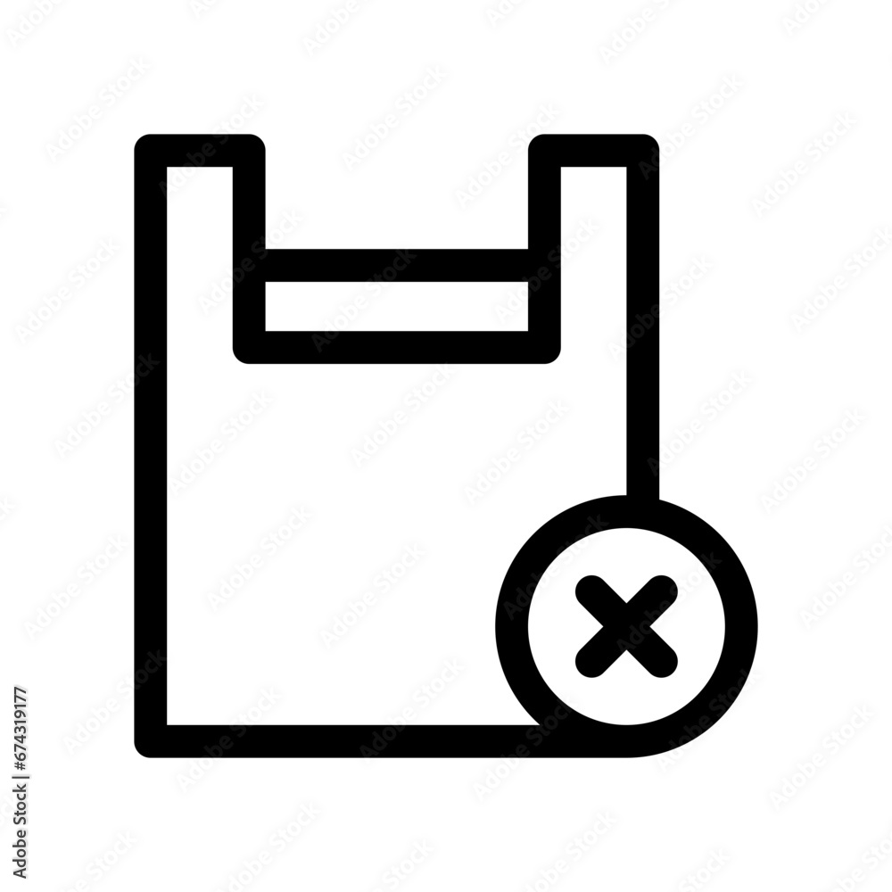 no plastic bags line icon no plastic bags line icon