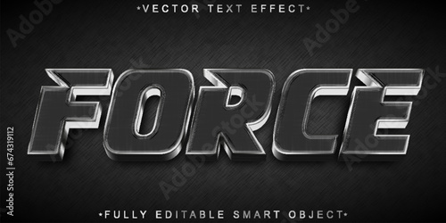 Silver Force Vector Fully Editable Smart Object Text Effect