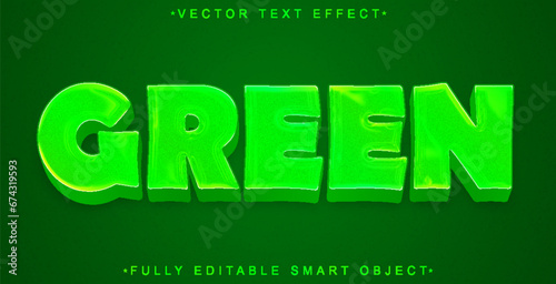 Cartoon Green Vector Fully Editable Smart Object Text Effect