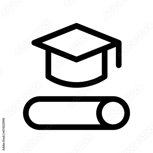 graduation cap line icon