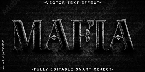 Dark Black Gangster Mafia Vector Fully Editable Smart Object Text Effect