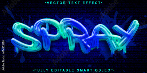 Graffiti Spray Vector Fully Editable Smart Object Text Effect