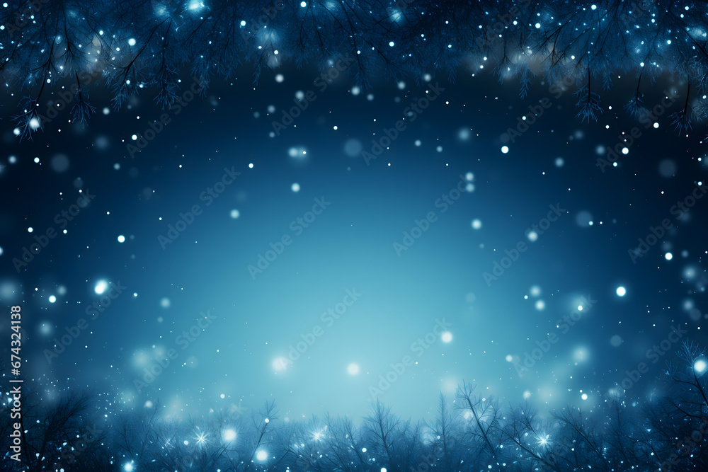 Fototapeta premium christmas tree decorations, santa claus with gifts, snowman in the snow, christmas gift boxes