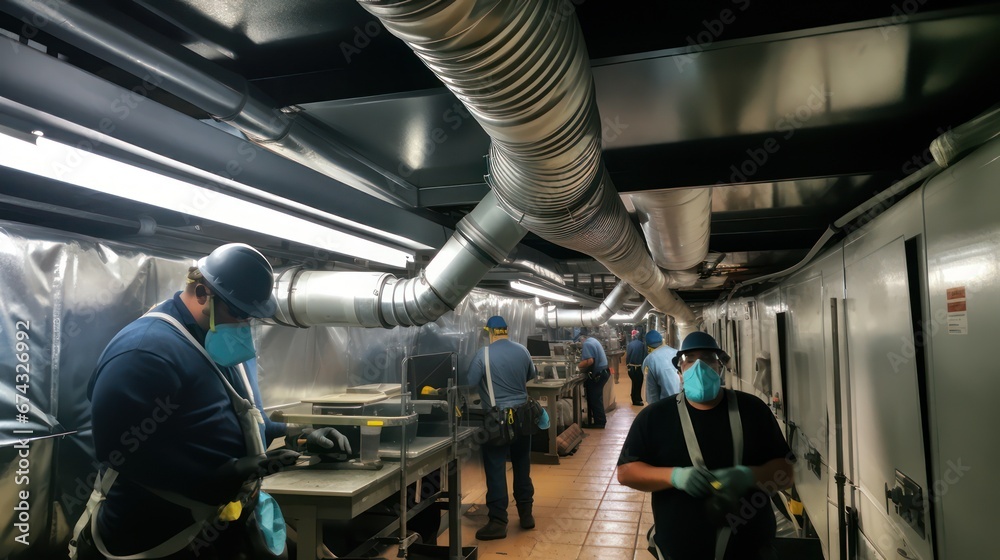 HVAC Heating, Ventilation, and Air Conditioning system installation structures in buildings.