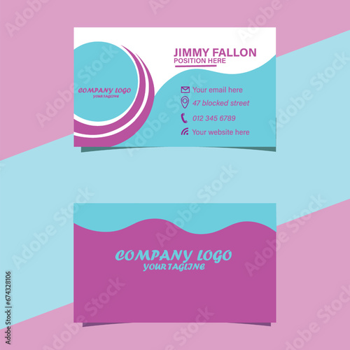 Vector fully editable clean style business card template.