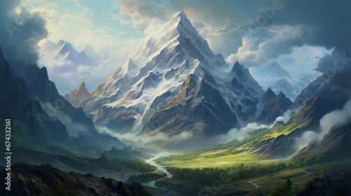 Majestic view of mountain ridge