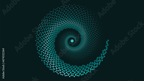 Abstract green gradient spiral background in dark green. This simple mandala design round symbol background will make your project more stunning and interesting.