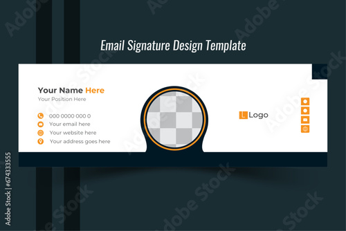 corporate email signature design template with modern layout