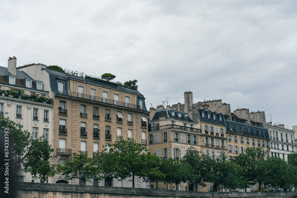 Ex royal residence, bridge Pont Neuf and Seine river at sunny summer, Paris