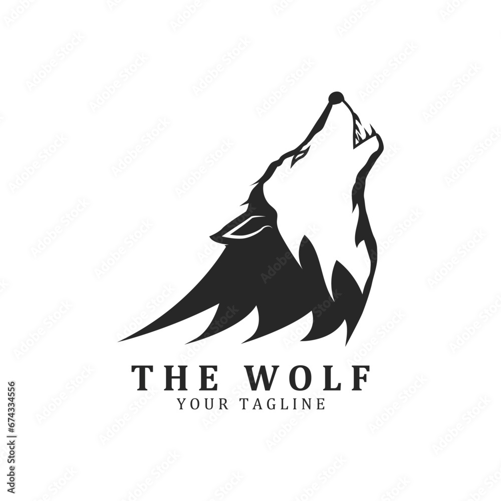 Wolf or head wolf Logo vector icon illuatration design