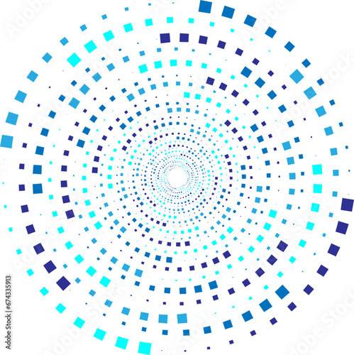Abstract Blue Dot Circle Design