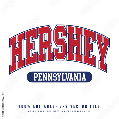 Hershey text effect vector. Editable college t-shirt design printable text effect vector	
 photo