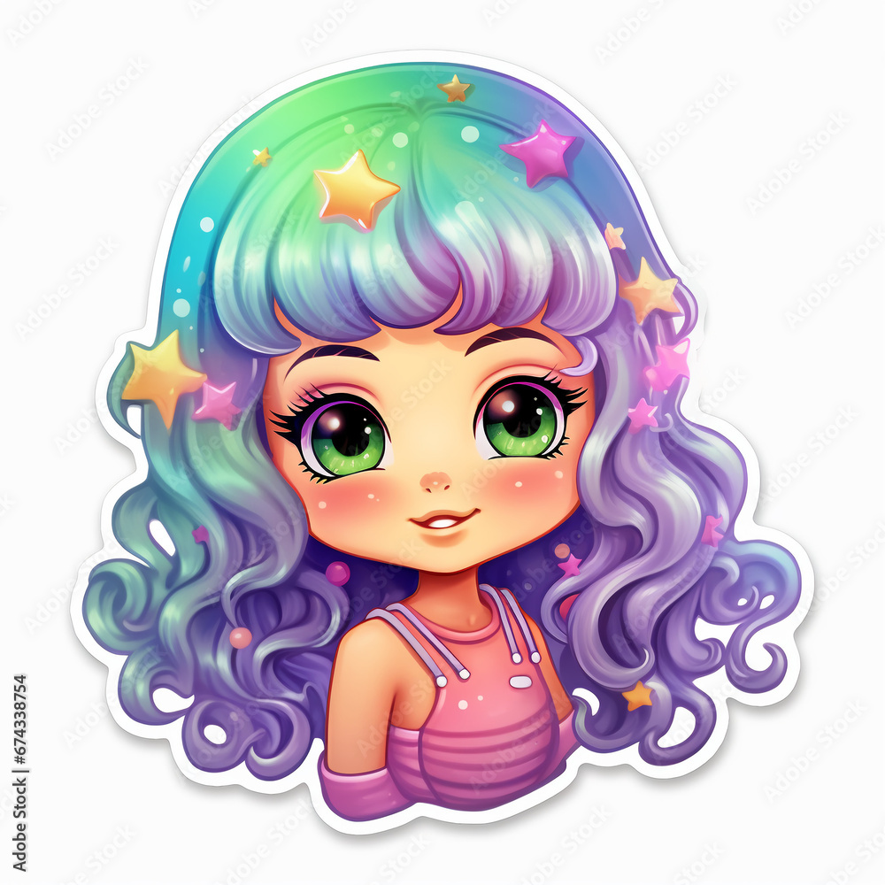 Sticker fantasy children's funny cartoon characters people, animals Sticker fantasy children's funny cartoon characters people, animals