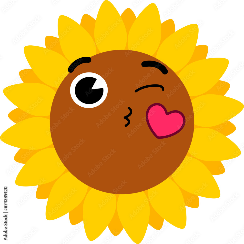 Sunflower Face Wink Kiss