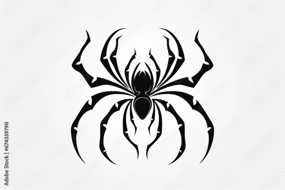 Spider tattoo over a white background. Generative AI Spider tattoo over a white background. Generative AI