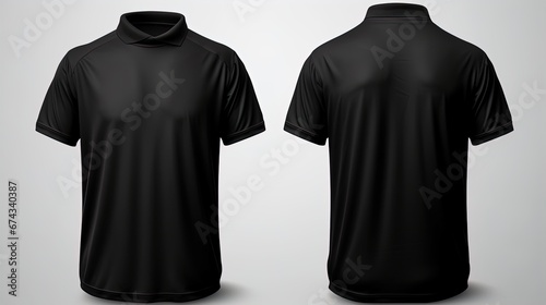 Discover a sophisticated polo mockup template in the style of dark romance, featuring both front and back views. Against a clean white background