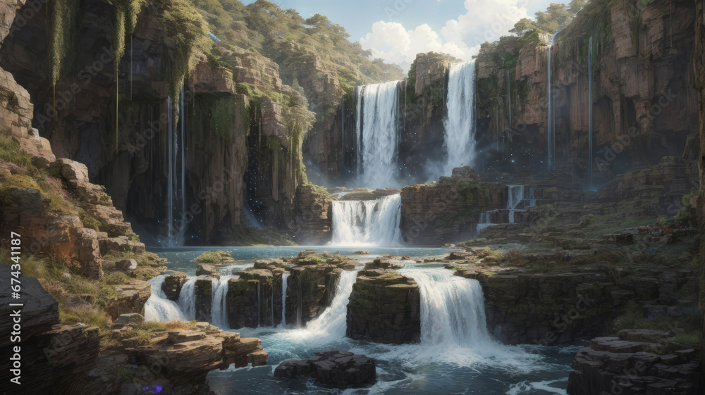 waterfall in yosemite