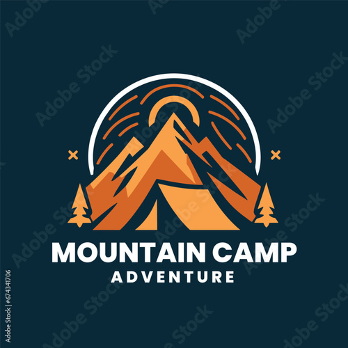 Exploring Camping mountain logo design outdoor illustration 