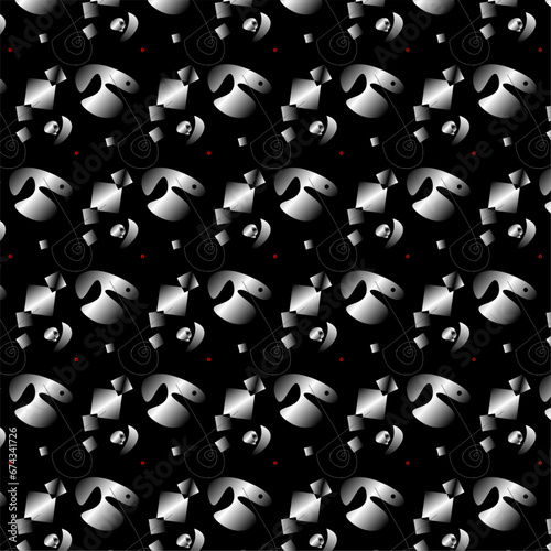 black and white background with circles