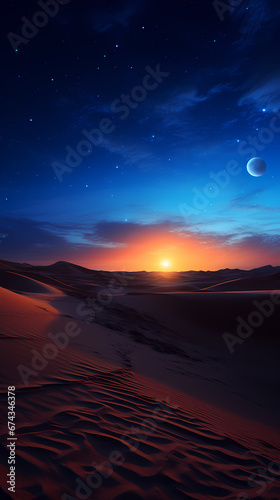 sunset over the desert