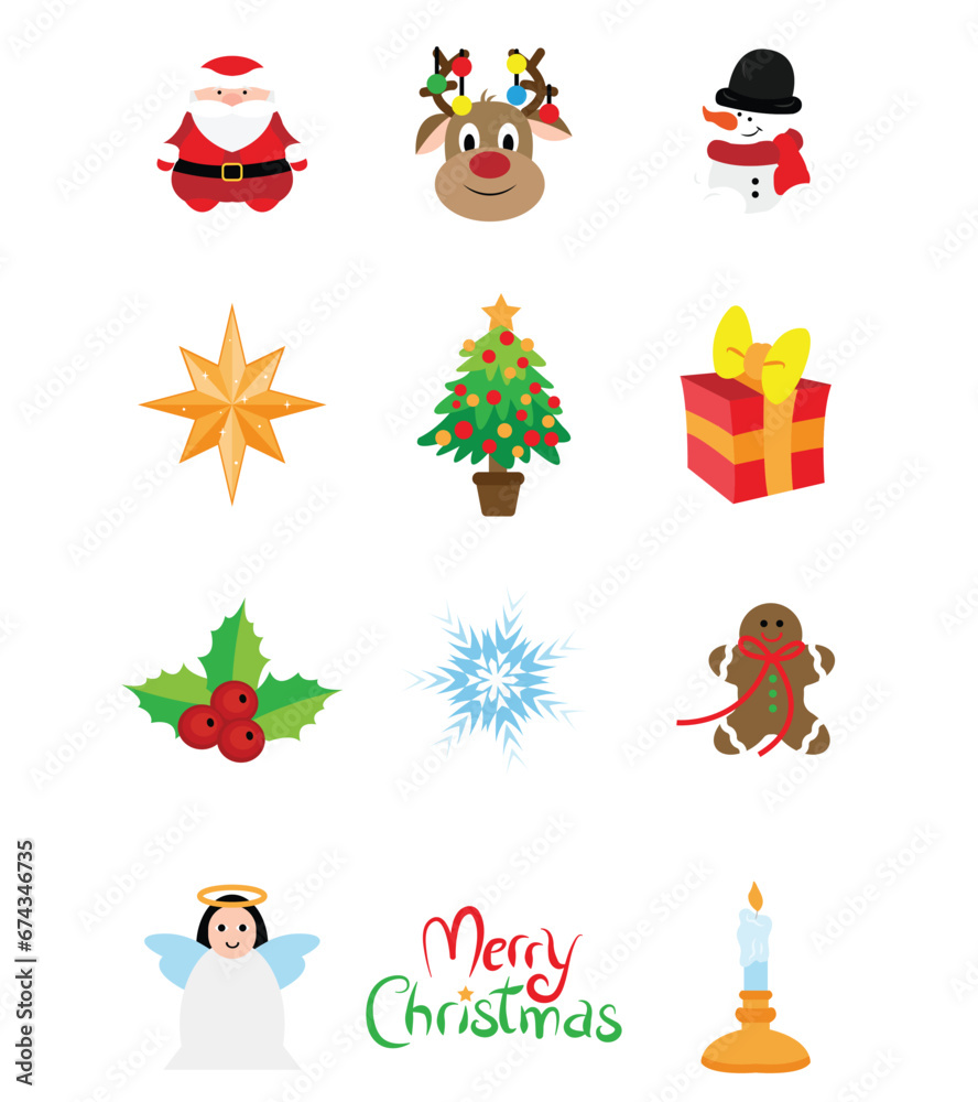 set of Christmas images vector image