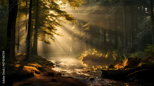 forest in the morning fog