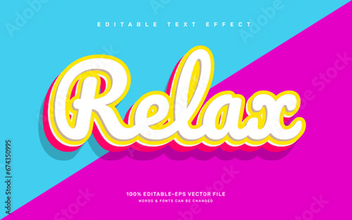 Relax retro editable text effect template