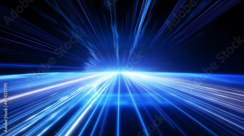 Wallpaper Mural Blue light streak fiber optic speed line futuristic background technology wireless data transmission.  Torontodigital.ca