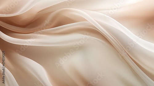 Abstract white and Brown textile transparent fabric. Soft light background for beauty products or other