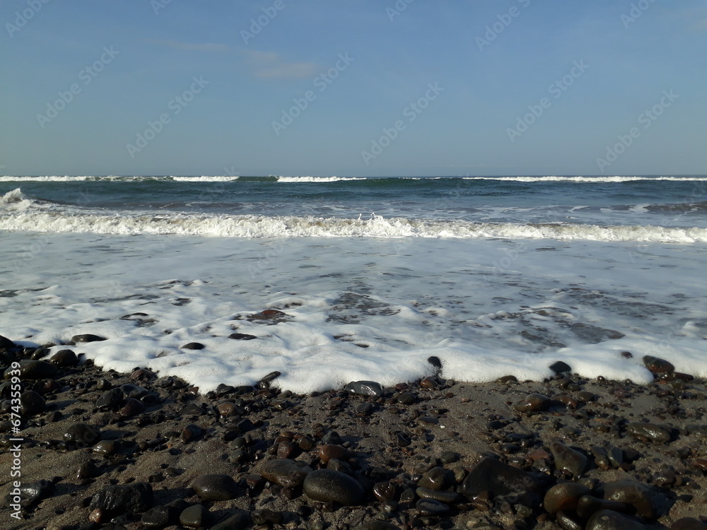 View of the beach on Mount Geder Garut in summer