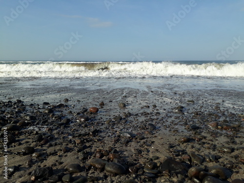 View of the beach on Mount Geder Garut in summer