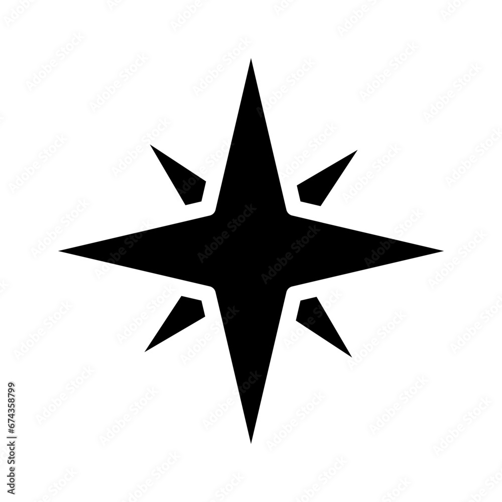 Obraz premium Compass glyph icon