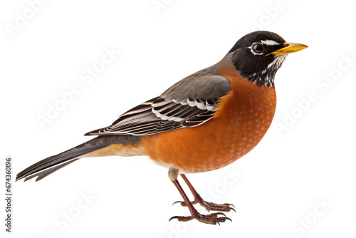 Graceful American Robin Isolated on Transparent Background